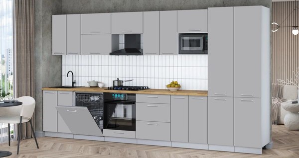 Кухонный гарнитур Интерлиния Мила Gloss 3.8-ПМ2