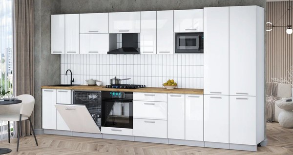 Кухонный гарнитур Интерлиния Мила Gloss 3.8-ПМ2