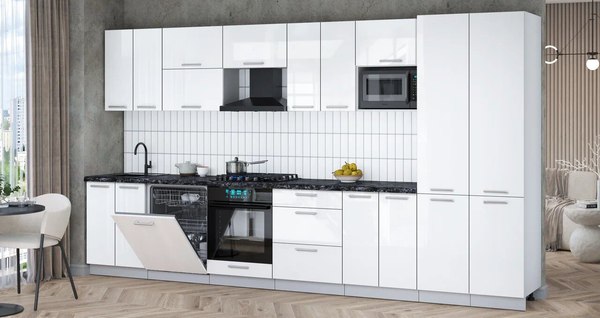 Кухонный гарнитур Интерлиния Мила Gloss 3.8-ПМ2