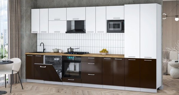 Кухонный гарнитур Интерлиния Мила Gloss 3.8-ПМ2