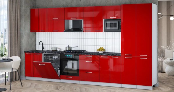 Кухонный гарнитур Интерлиния Мила Gloss 3.8-ПМ2