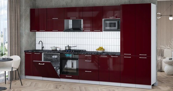 Кухонный гарнитур Интерлиния Мила Gloss 3.8-ПМ2