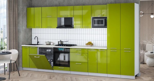 Кухонный гарнитур Интерлиния Мила Gloss 3.8-ПМ2