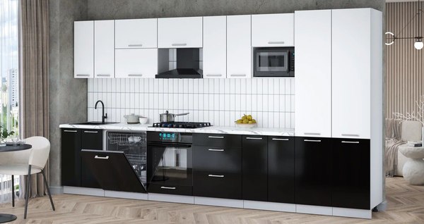 Кухонный гарнитур Интерлиния Мила Gloss 3.8-ПМ2