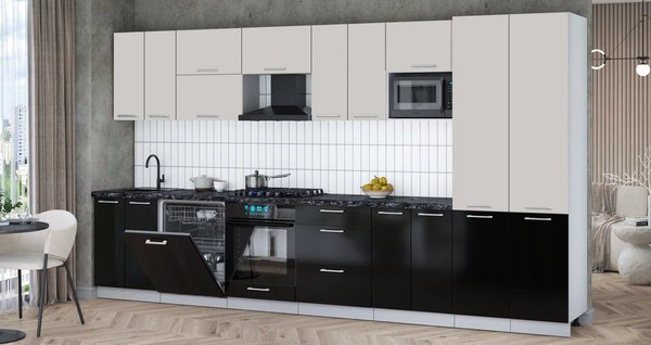 Кухонный гарнитур Интерлиния Мила Gloss 3.8-ПМ2