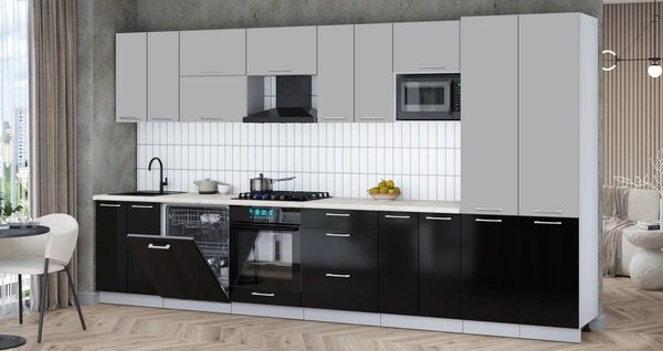 Кухонный гарнитур Интерлиния Мила Gloss 3.8-ПМ2