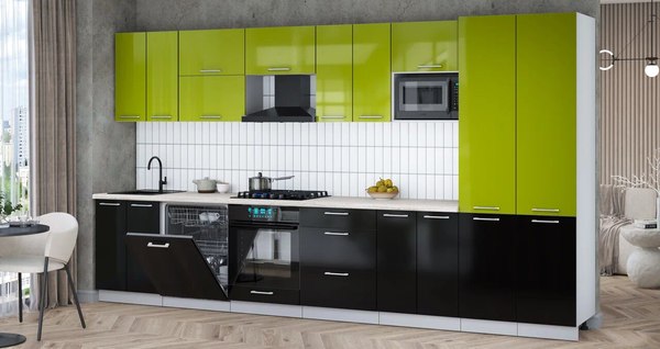 Кухонный гарнитур Интерлиния Мила Gloss 3.8-ПМ2