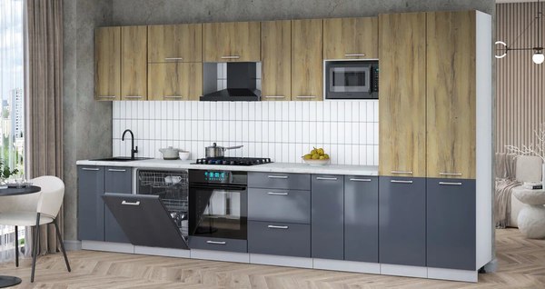 Кухонный гарнитур Интерлиния Мила Gloss 3.8-ПМ2