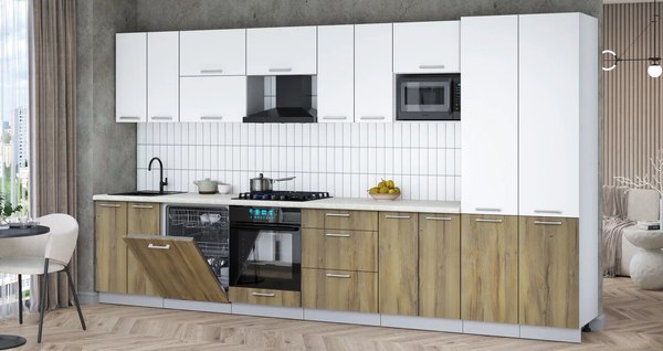 Кухонный гарнитур Интерлиния Мила Gloss 3.8-ПМ2