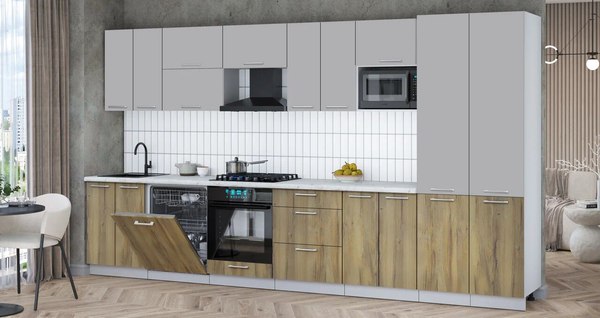 Кухонный гарнитур Интерлиния Мила Gloss 3.8-ПМ2