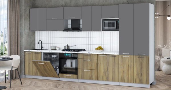 Кухонный гарнитур Интерлиния Мила Gloss 3.8-ПМ2