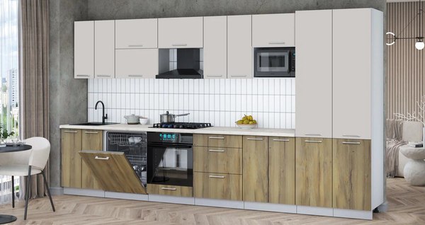 Кухонный гарнитур Интерлиния Мила Gloss 3.8-ПМ2