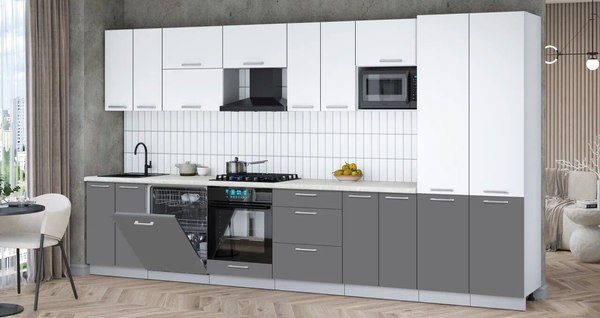 Кухонный гарнитур Интерлиния Мила Gloss 3.8-ПМ2