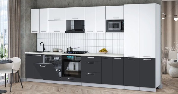 Кухонный гарнитур Интерлиния Мила Gloss 3.8-ПМ2