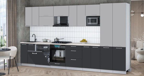 Кухонный гарнитур Интерлиния Мила Gloss 3.8-ПМ2