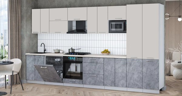 Кухонный гарнитур Интерлиния Мила Gloss 3.8-ПМ2