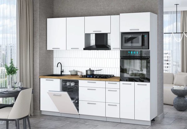 Кухонный гарнитур Интерлиния Мила Gloss 2.45-ПМ3