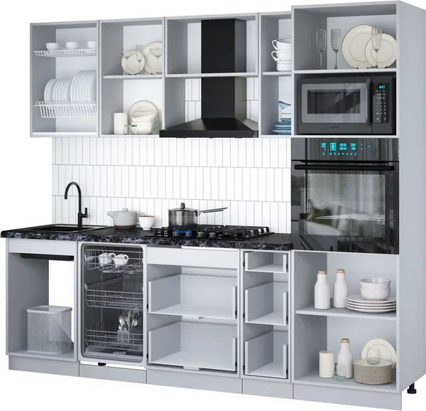 Кухонный гарнитур Интерлиния Мила Gloss 2.45-ПМ3