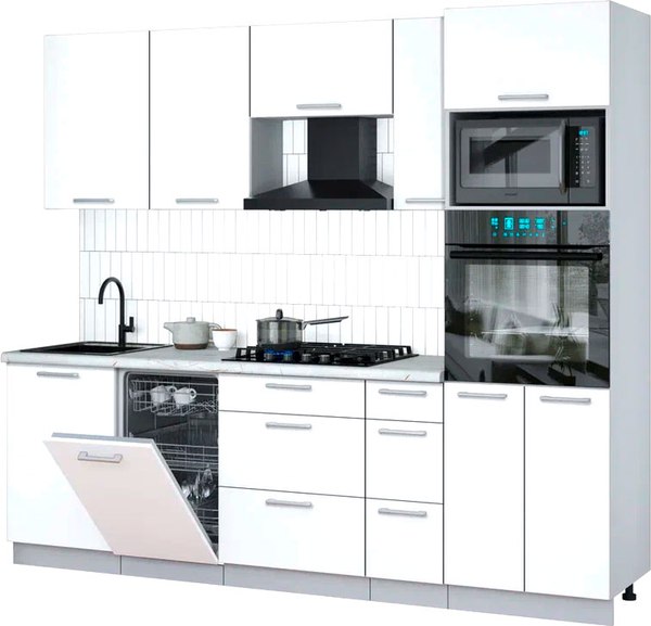 Кухонный гарнитур Интерлиния Мила Gloss 2.45-ПМ3 - фото