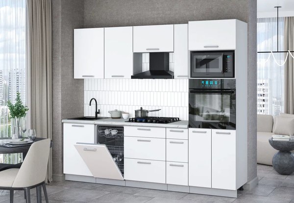 Кухонный гарнитур Интерлиния Мила Gloss 2.45-ПМ3