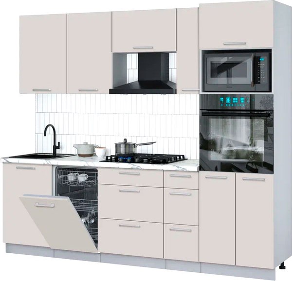Кухонный гарнитур Интерлиния Мила Gloss 2.45-ПМ3 - фото