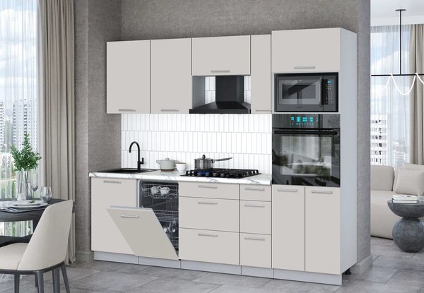 Кухонный гарнитур Интерлиния Мила Gloss 2.45-ПМ3