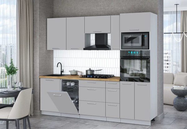 Кухонный гарнитур Интерлиния Мила Gloss 2.45-ПМ3