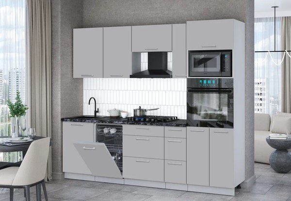 Кухонный гарнитур Интерлиния Мила Gloss 2.45-ПМ3