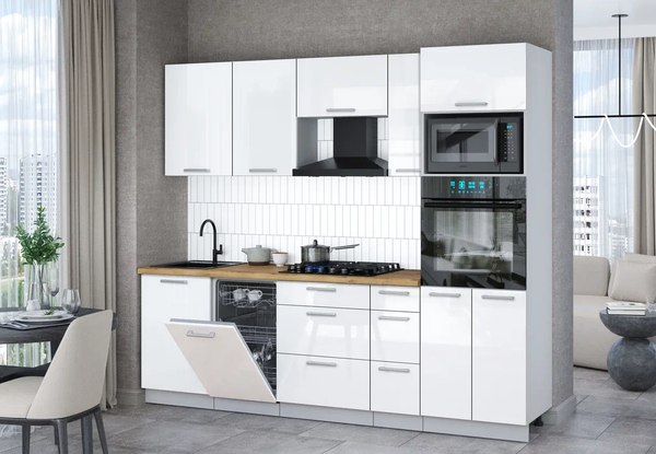 Кухонный гарнитур Интерлиния Мила Gloss 2.45-ПМ3