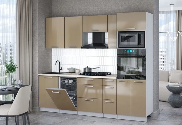 Кухонный гарнитур Интерлиния Мила Gloss 2.45-ПМ3