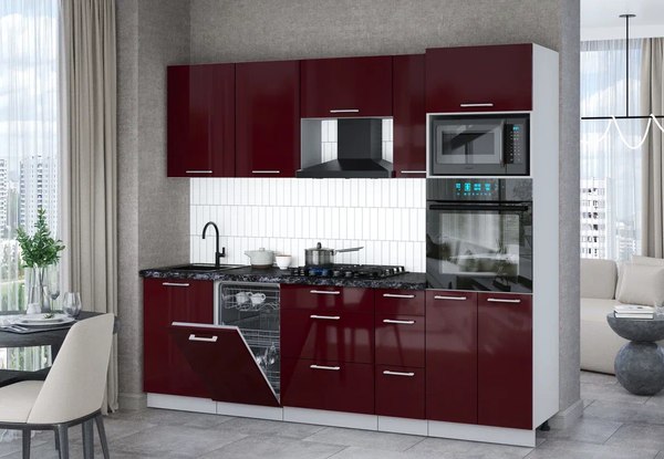 Кухонный гарнитур Интерлиния Мила Gloss 2.45-ПМ3