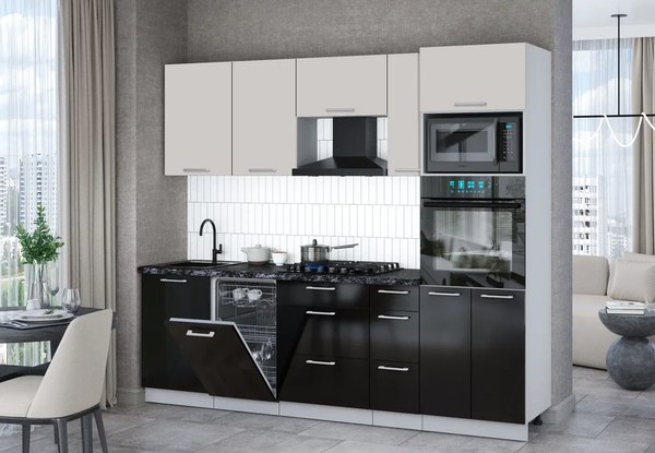 Кухонный гарнитур Интерлиния Мила Gloss 2.45-ПМ3