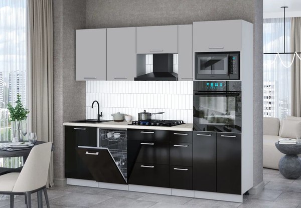 Кухонный гарнитур Интерлиния Мила Gloss 2.45-ПМ3