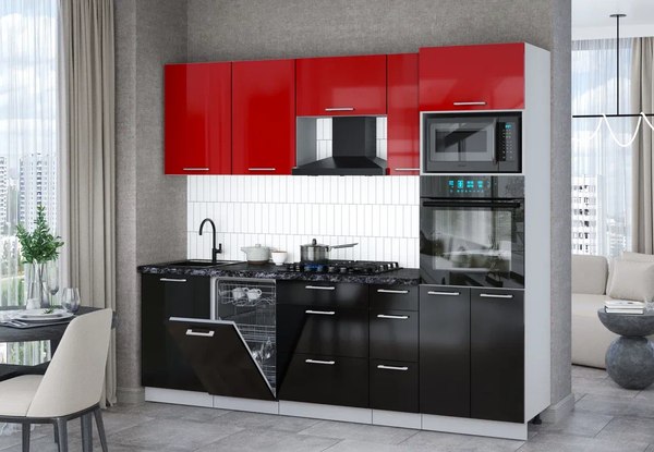 Кухонный гарнитур Интерлиния Мила Gloss 2.45-ПМ3