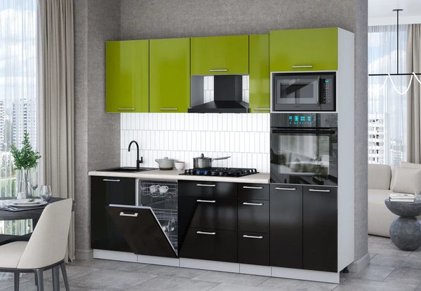 Кухонный гарнитур Интерлиния Мила Gloss 2.45-ПМ3