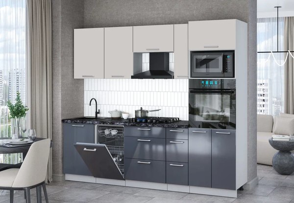 Кухонный гарнитур Интерлиния Мила Gloss 2.45-ПМ3