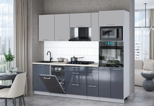 Кухонный гарнитур Интерлиния Мила Gloss 2.45-ПМ3