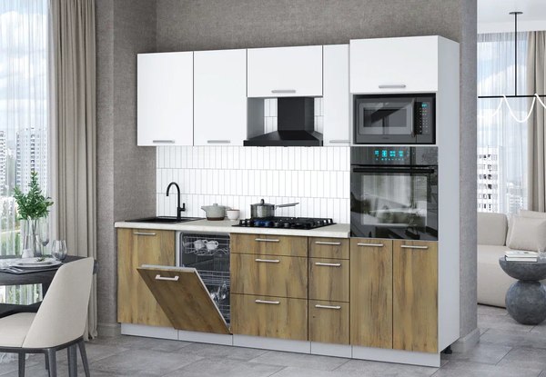 Кухонный гарнитур Интерлиния Мила Gloss 2.45-ПМ3