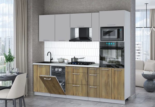 Кухонный гарнитур Интерлиния Мила Gloss 2.45-ПМ3