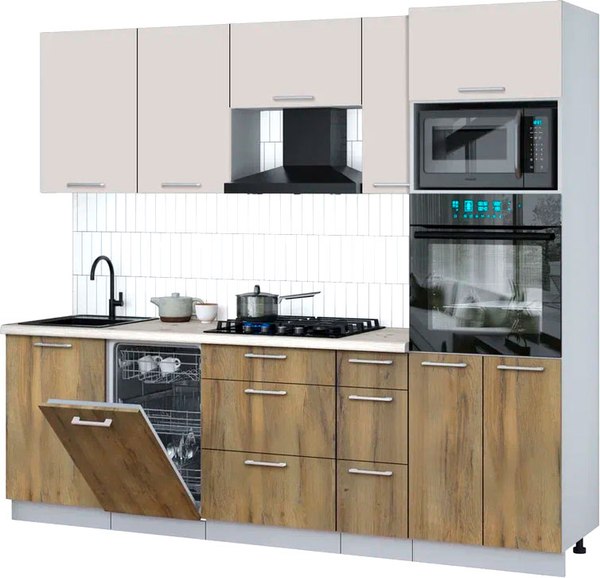 Кухонный гарнитур Интерлиния Мила Gloss 2.45-ПМ3 - фото