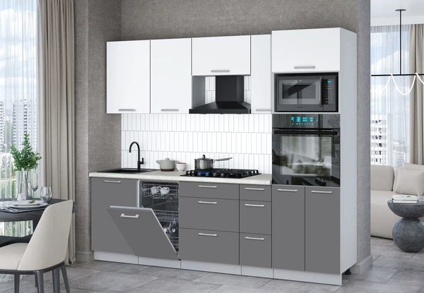 Кухонный гарнитур Интерлиния Мила Gloss 2.45-ПМ3