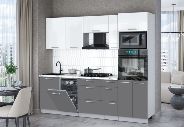 Кухонный гарнитур Интерлиния Мила Gloss 2.45-ПМ3