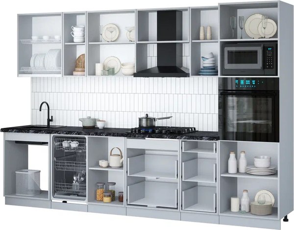 Кухонный гарнитур Интерлиния Мила Gloss 2.45-ПМ3