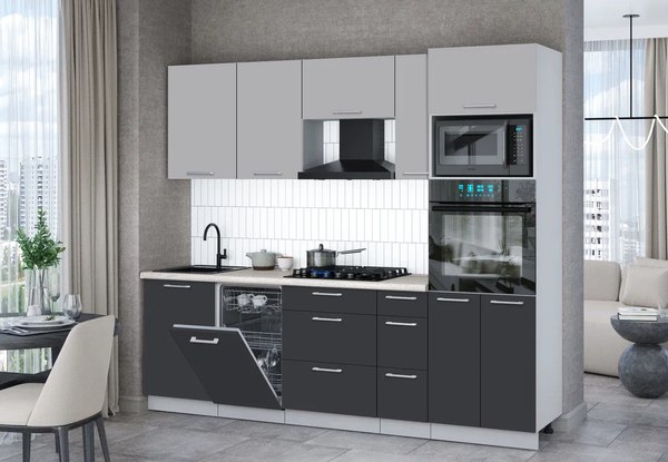 Кухонный гарнитур Интерлиния Мила Gloss 2.45-ПМ3