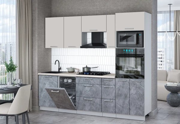 Кухонный гарнитур Интерлиния Мила Gloss 2.45-ПМ3