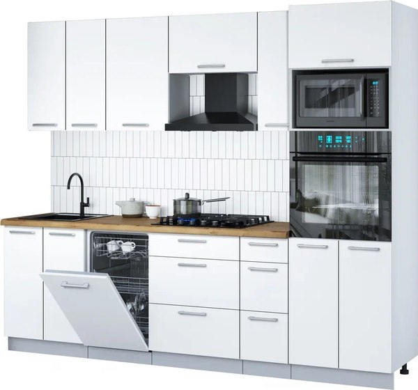 Кухонный гарнитур Интерлиния Мила Gloss 2.55-ПМ3 - фото