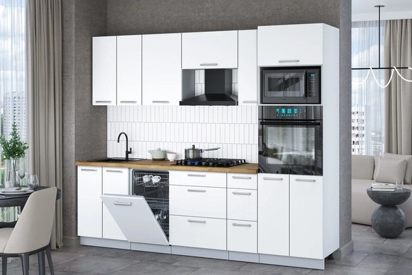 Кухонный гарнитур Интерлиния Мила Gloss 2.55-ПМ3