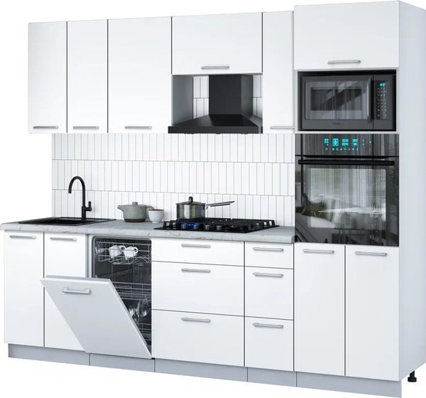 Кухонный гарнитур Интерлиния Мила Gloss 2.55-ПМ3 - фото
