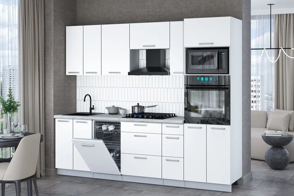 Кухонный гарнитур Интерлиния Мила Gloss 2.55-ПМ3