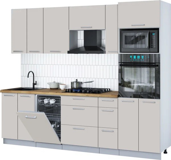 Кухонный гарнитур Интерлиния Мила Gloss 2.55-ПМ3 - фото